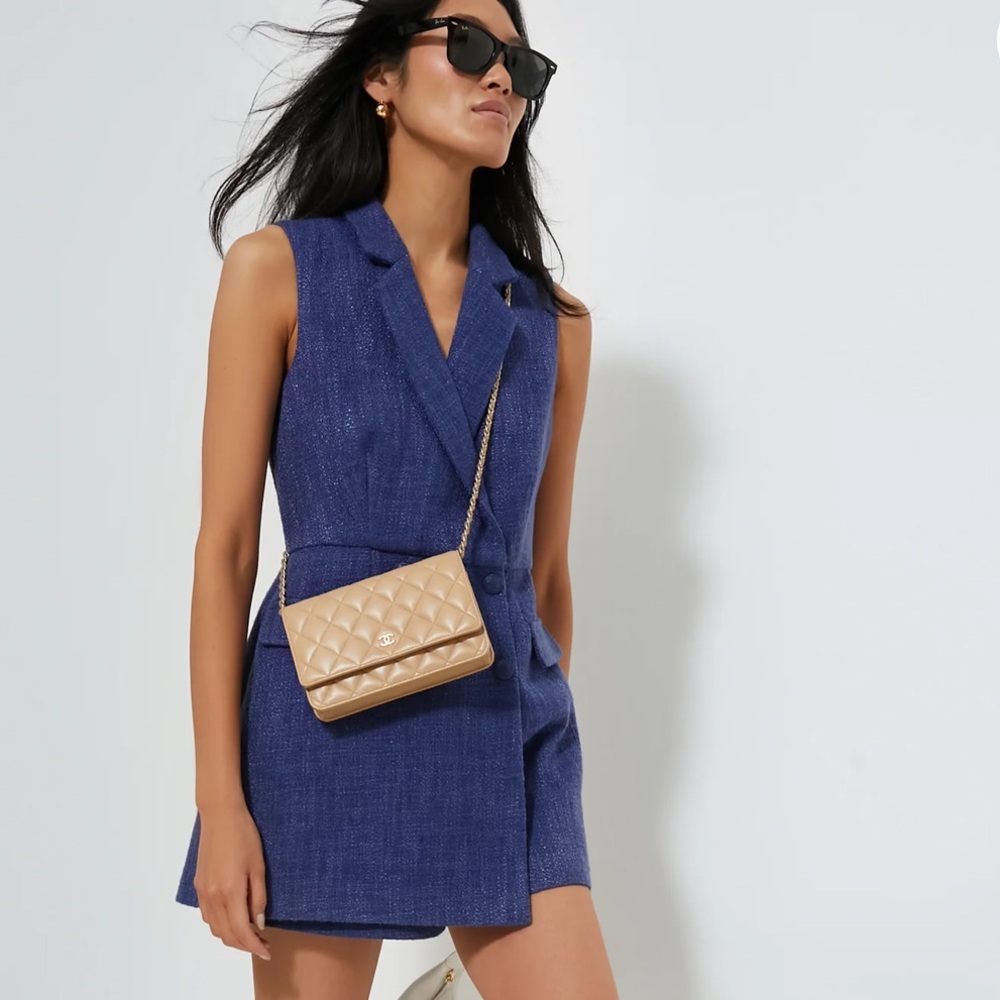 Tuckernuck Pomander Place Navy Tweed Campbell Romper